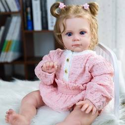 Lifelike 22 Inch Realistic Newborn Baby Doll That Look Real Adorable Vinyl Soft Body Weighted Reborn Toddler Gift