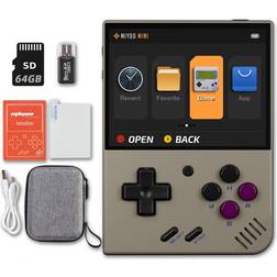 Miyoo Mini Plus 3.5 inch Handheld Game Console with Portable Case 64GB Gray