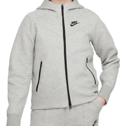 Nike Girl's Sportswear Tech Fleece Full-Zip Hoodie - Dark Gray Heather/Black/Black