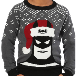 Batman Kid's Holiday Hat Ugly Christmas Sweater - Black