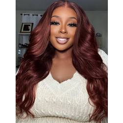 UNice 7x5 Glueles Body Wave Bleached Knots Wig 14 inch Reddish Brown