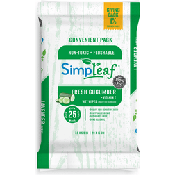 Simpleaf Brands Flushable Wipes, 25 Count, Cucumber 25-pack
