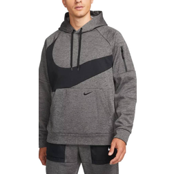 Nike Men's Therma-FIT Pullover Fitness Hoodie - Charcoal Heather/Dark Smoke Grey/Black