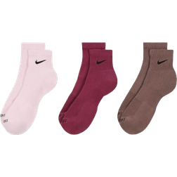 Nike Everyday Plus Cushioned Training Ankle Socks 3-pack - Pink/Rosewood/Plum