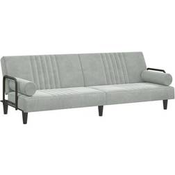vidaXL Sofa Bed With Armrests Light Grey 80.7" 2 Seater