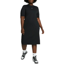 Nike Sportswear Essential Women's Midi Dres Plus Size - Black/White