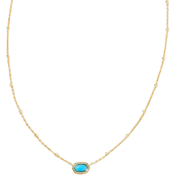 Kendra Scott Mini Elisa Short Pendant Necklace - Gold/Turquoise