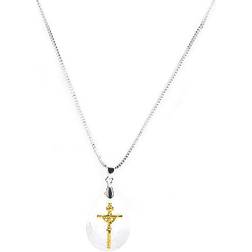Grandado Souvenirs Cross Necklace - Gold/Silver/Transparent
