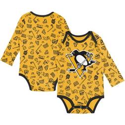 Outerstuff Pittsburgh Penguins Infant Gold Dynamic Defender Long Sleeve Bodysuit