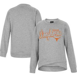 Colosseum Youth Heather Gray Texas Longhorns Whohoopers Bling Crossover Pullover Sweatshirt