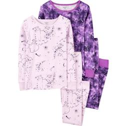 Carter's Kid's Space Snug Fit Pajamas 4-piece - Purple