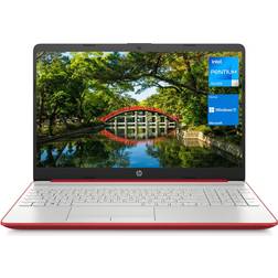 HP 15.6" HD Newest Laptop for Business and Student, Intel Pentium Silver N5030, 8GB RAM, 256GB SATA SSD, Webcam, Media Card Reader, RJ45, HDMI, Wi-Fi, Windows 11 Home, Scarlet Red