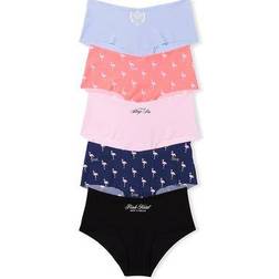 Pink No Show Cheeky Panties 5-pack - Spring Fashion Pink Hotel