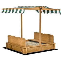OutSunny Wooden Kids Sandbox with Cover