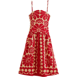 Farm Rio Palermo Sleeveless Midi Dress - Red