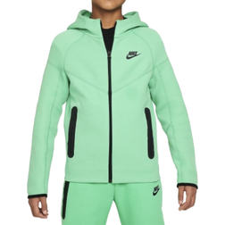 Nike Older Kid's Sportswear Tech Fleece Full Zip Hoodie - Spring Green/Black/Black