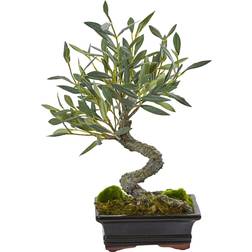 Nearly Natural Mini Olive Bonsai Tree Green Artificial Plant