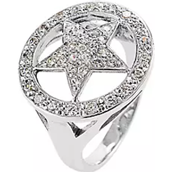 Kelly Herd Large Star Ring - Silver/Transparent