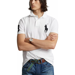 Polo Ralph Lauren Custom Slim Fit Big Pony Mesh Polo Shirt - White