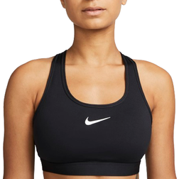 Nike Women's Swoosh Medium Support Padded Sports Bra - Black/White