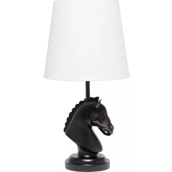 Simple Designs Decorative Chess Horse Shaped Black Table Lamp 17.2"
