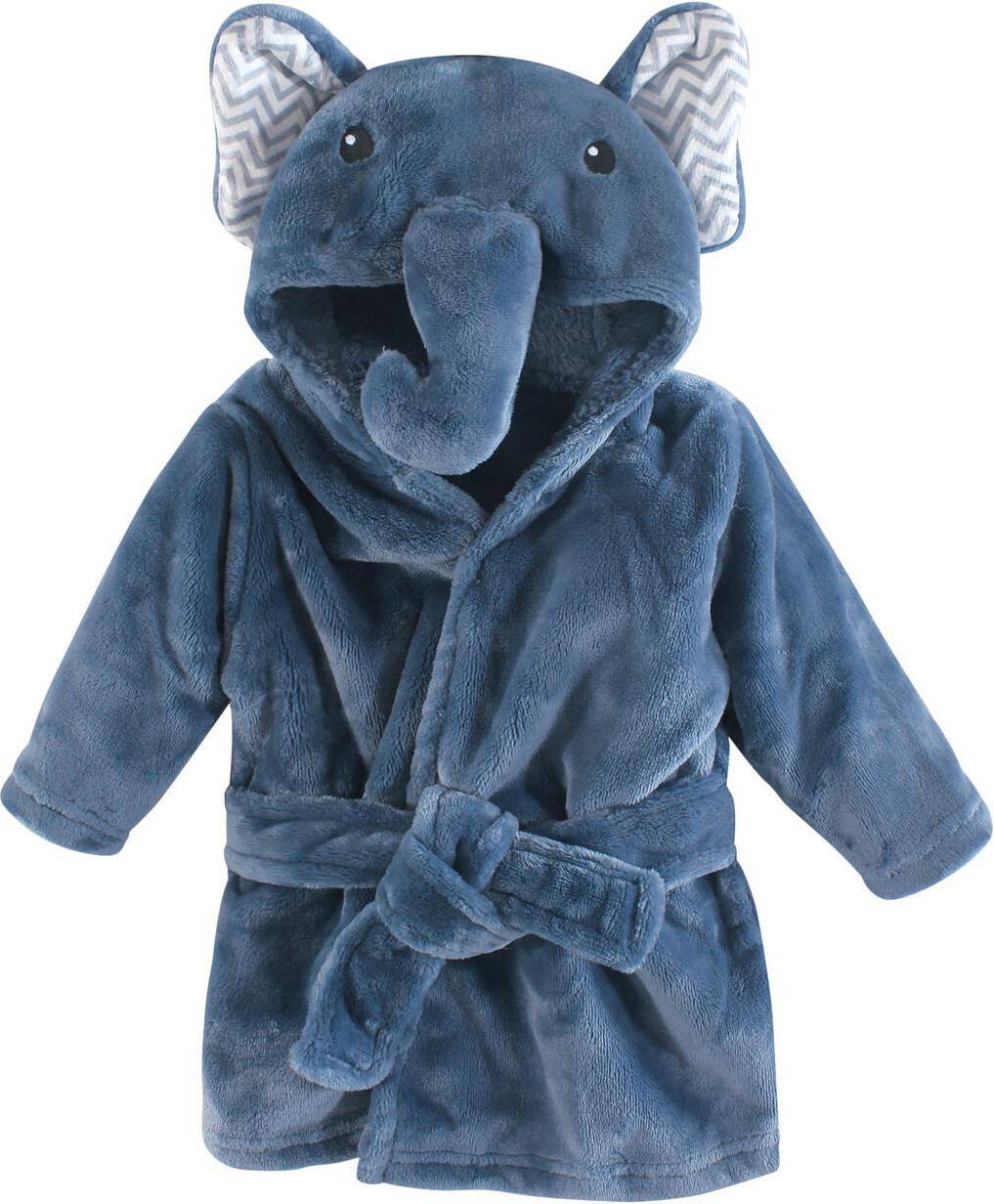 Blue Elephant Hudson Baby Animal Plush Bathrobe 0-9 Months 