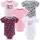 The Peanutshell Baby Girl Short Sleeve Bodysuits 5 Pack - Pink/Cheetah/Floral