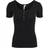 Pieces Kitte Ribbed Short Sleeved Top - Black