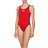 Arena Women's Solid Swim Tech High Swimsuit - Red/White