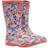 Joules Roll Up Flexible Printed Wellies - Pink Ditsy