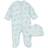 Little Me Floral Spray Footed One-Piece & Hat - Mint (LBQ03985N)