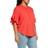 Vince Camuto Ruffle Sleeve Henley Blouse Plus Size - Radient Red