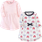 Touched By Nature Long-sleeve Organic Cotton Dress 2-pack - Floral Dot