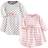 Touched By Nature Long-sleeve Organic Cotton Dress 2-pack - Pink/Gray Scribbles (10166350)
