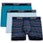 2(X)IST Cotton Stretch Boxer 3-pack - Thin Stripe Navy/Caribbean Sea/Dream Blue