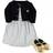 Hudson Cardigan, Dress and Shoes Set 3-Piece - Black Dot