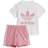 adidas Trefoil Shorts & Tee Set - White/Bliss Pink (HK7480)