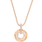 Swarovski Circle Pendant Necklaces - Rose Gold/Transparent