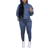 Alunzoem Jogging Outfits Tracksuit - Navy Blue