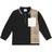 Burberry Long-Sleeve Vintage Check Panel Polo Shirt - Black