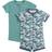 Hanes Zippin Baby Knit Zipper and 4-Way Stretch Short Sleeve Rompers - Blue Green Assorted