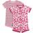 Hanes Zippin Baby Knit Zipper and 4-Way Stretch Short Sleeve Rompers - Pink Print Assorted