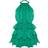 PrettyLittleThing Tiered Frill Short Halterneck Playsuit - Emerald Green