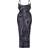 PrettyLittleThing Printed Plisse Cowl Neck Maxi Dress Plus Size - Black
