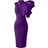 Xxtaxn Women's Cocktail Bodycon Ruffle Sleeveless Formal Midi Pencil Dress - Purple