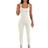 OQQ Women's Yoga Ribbed One Piece Sleeveless Jumpsuits - Beige
