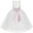 Ekidsbridal Junior Floral Lace Flower Girl Christening Baptism Dress - Ivory/Blush Pink