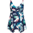 Evans Sharkbite Swim Dress Plus Size - Blue Tropical Print