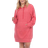 White Mark Women’s Hoodie Sweatshirt Dress Plus Size - Red