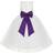 Ekidsbridal Junior Floral Lace Flower Girl Christening Baptism Dress - Ivory/Purple